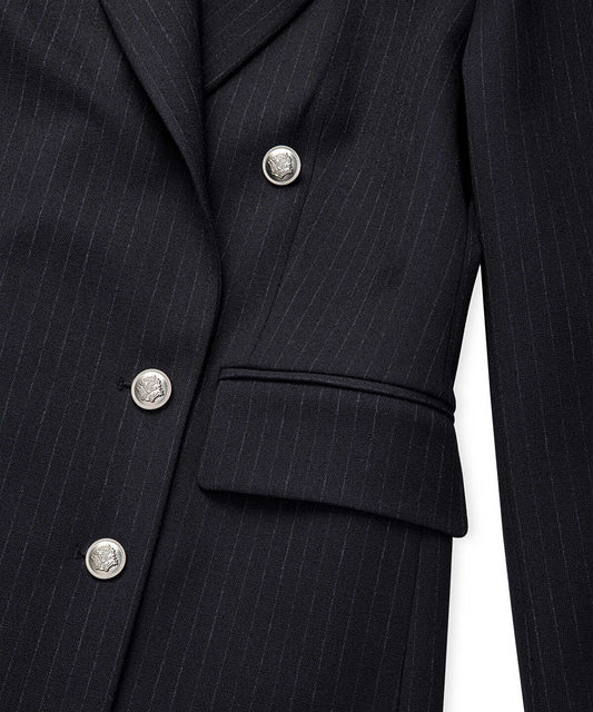 Striped Double-Breasted Blazer