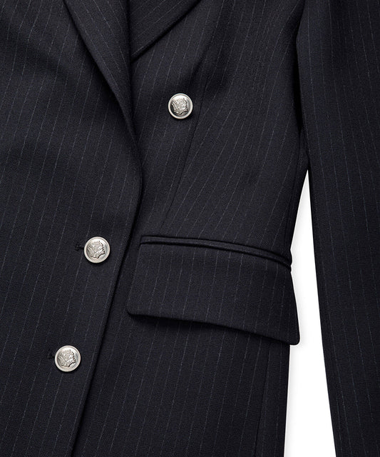 Striped Double-Breasted Blazer