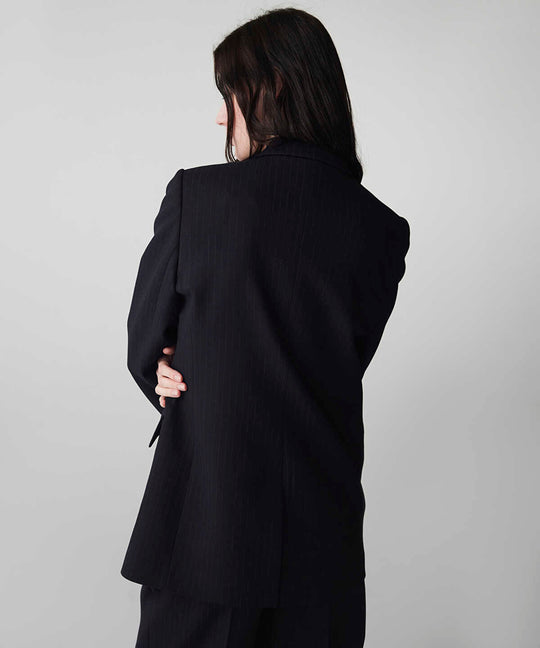 Striped Double-Breasted Blazer
