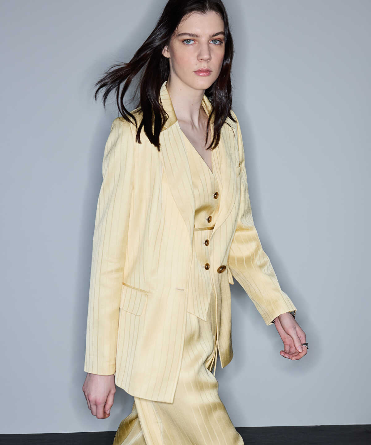 Zoomed Striped Jacquard Blazer
