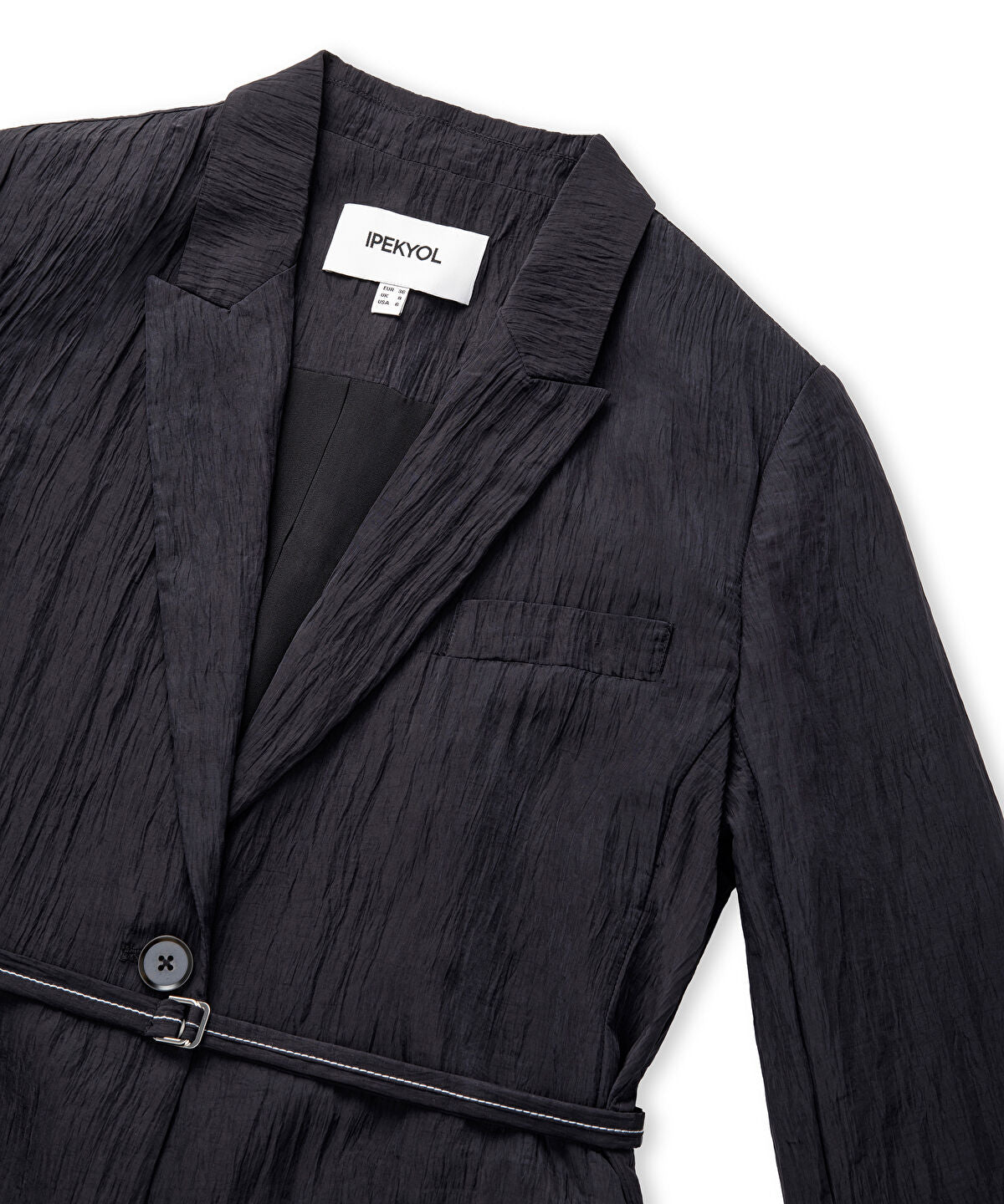 Crinkle-Effect Blazer