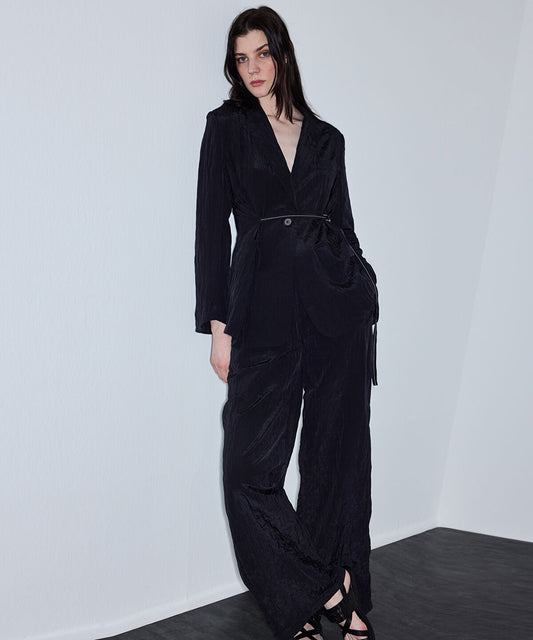 Crinkle-Effect Blazer