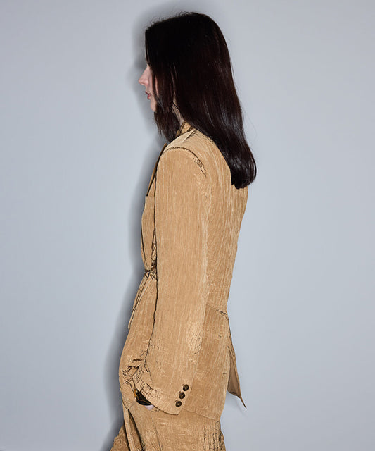 Crinkle-Effect Blazer