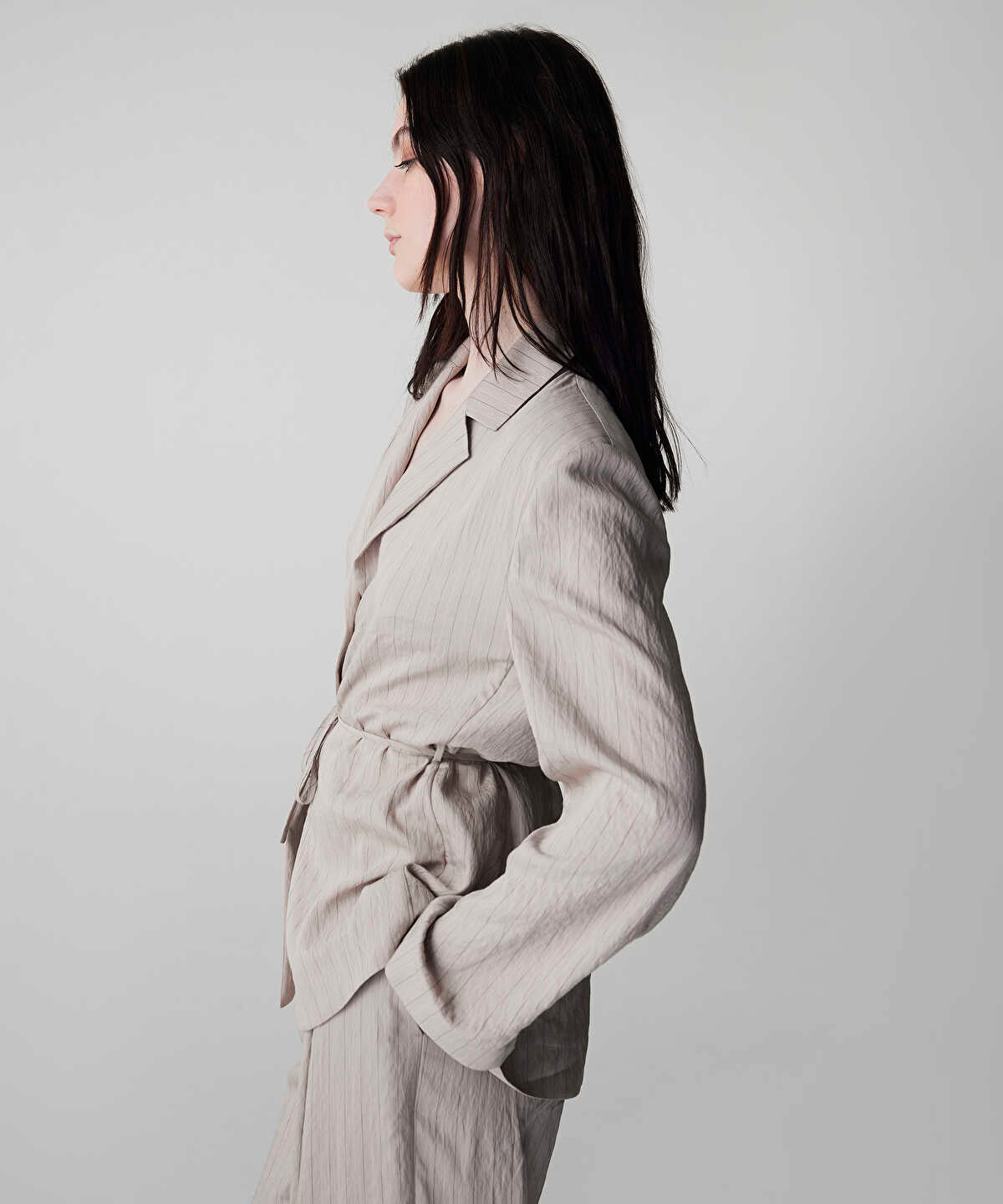 Zoomed Striped Jacquard Blazer