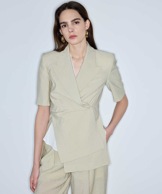 Asymmetric Double-Breasted Blazer