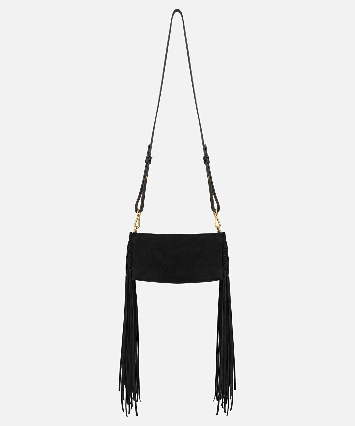 Zoomed Tassel Trim Clutch with Detachable Strap