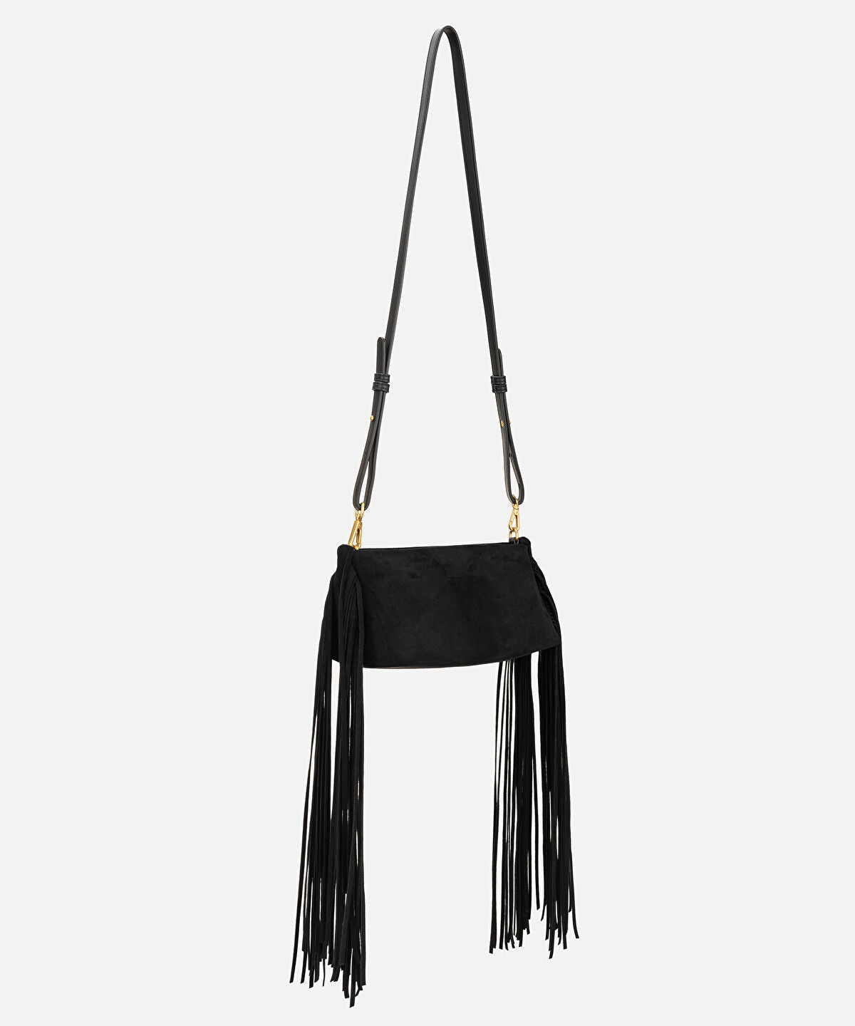 Zoomed Tassel Trim Clutch with Detachable Strap