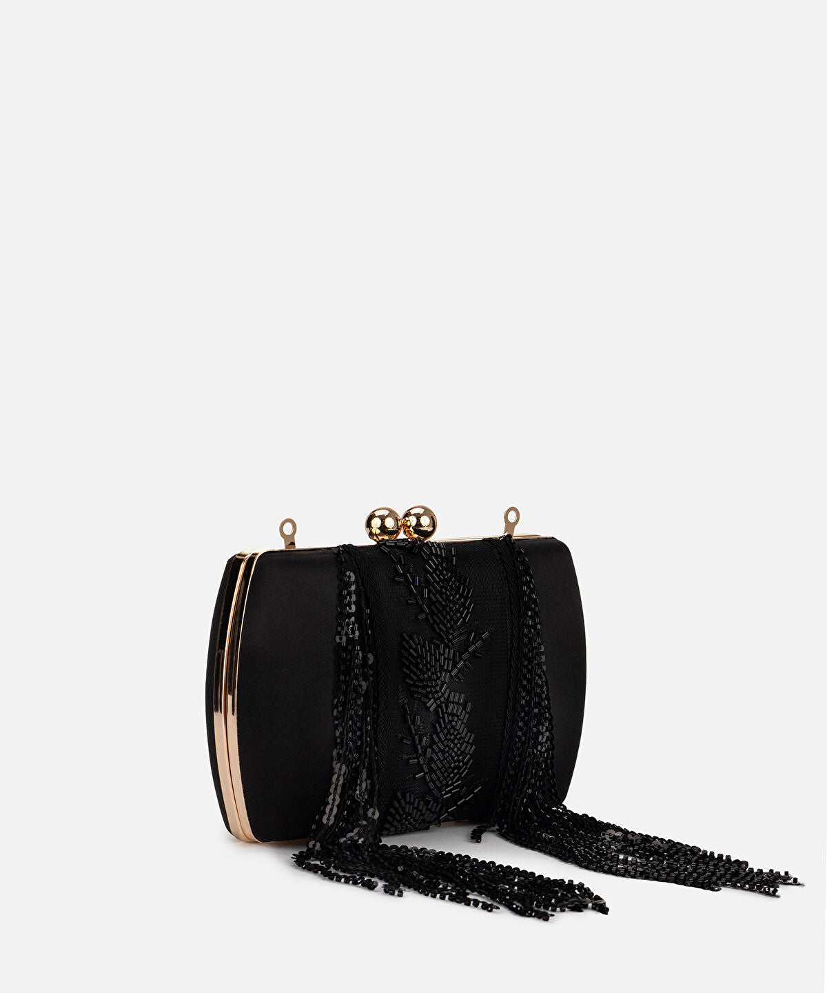 Zoomed Beaded Dangle Clutch