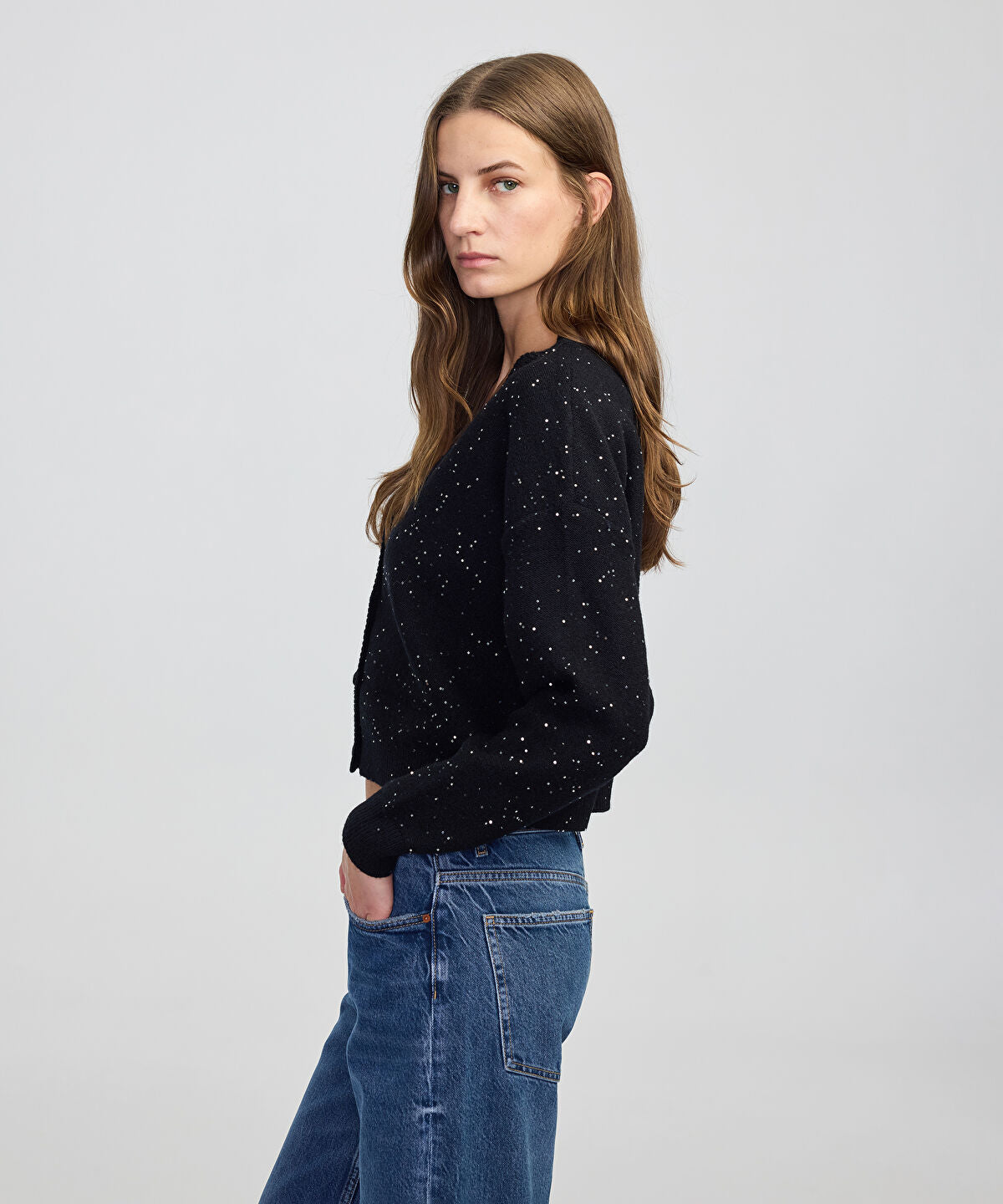 Zoomed Embellished Knit Cardigan