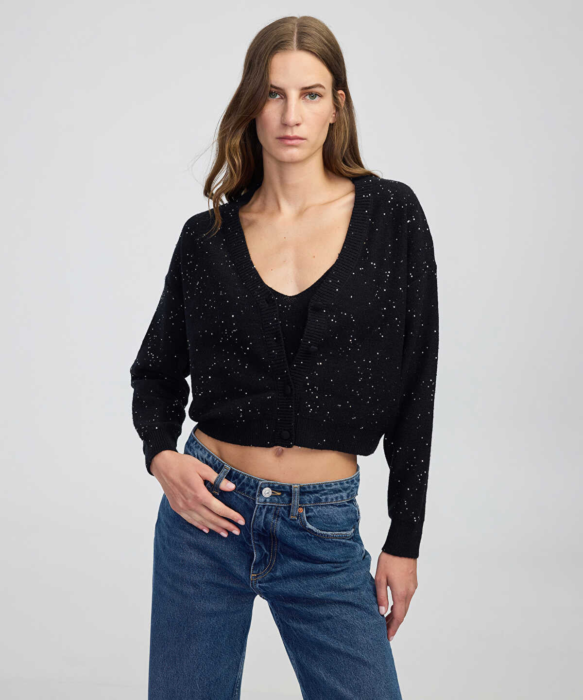 Zoomed Embellished Knit Cardigan