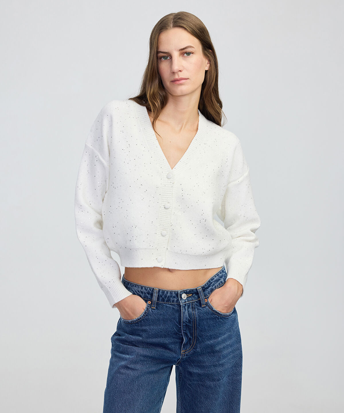 Zoomed Embellished Knit Cardigan
