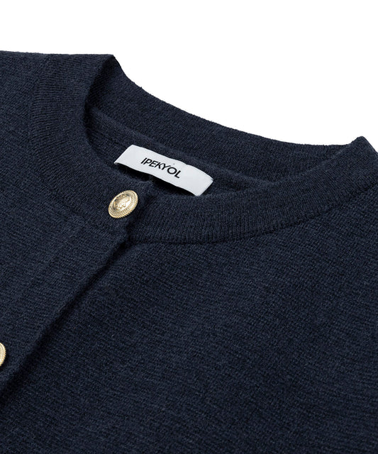 Gold-Button Knit Vest