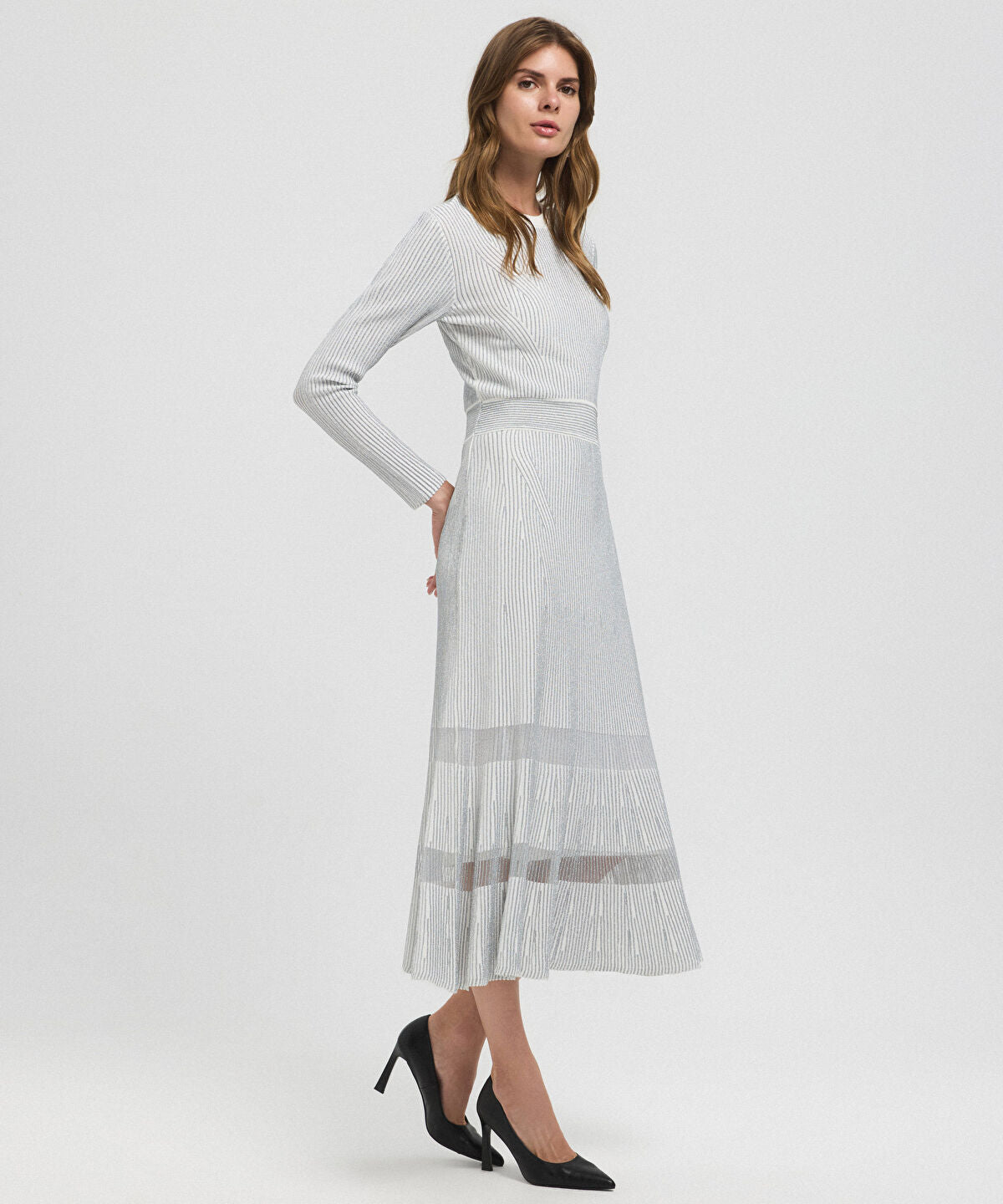 Ribbed Lurex Knit Dress