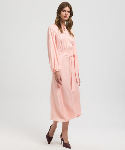 Belted Jacquard Dress