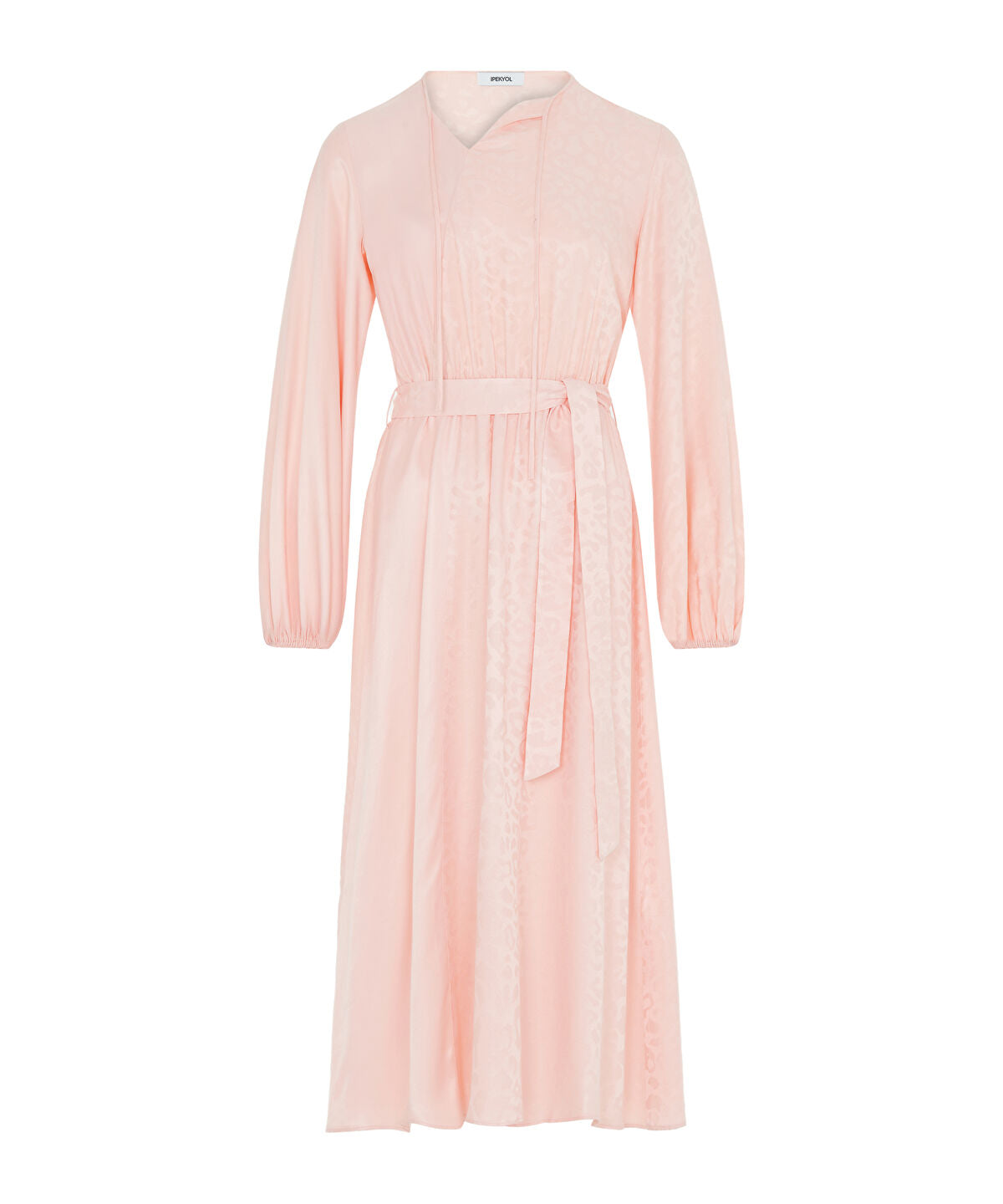 Zoomed Belted Jacquard Dress