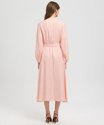 Belted Jacquard Dress
