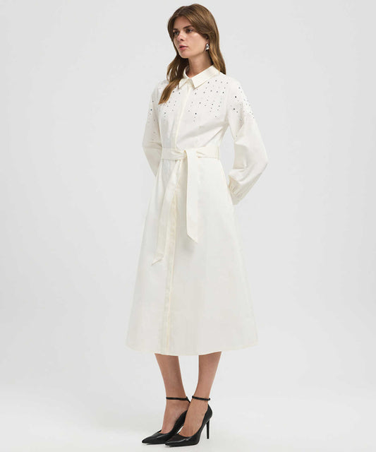 Embellished Poplin Dress