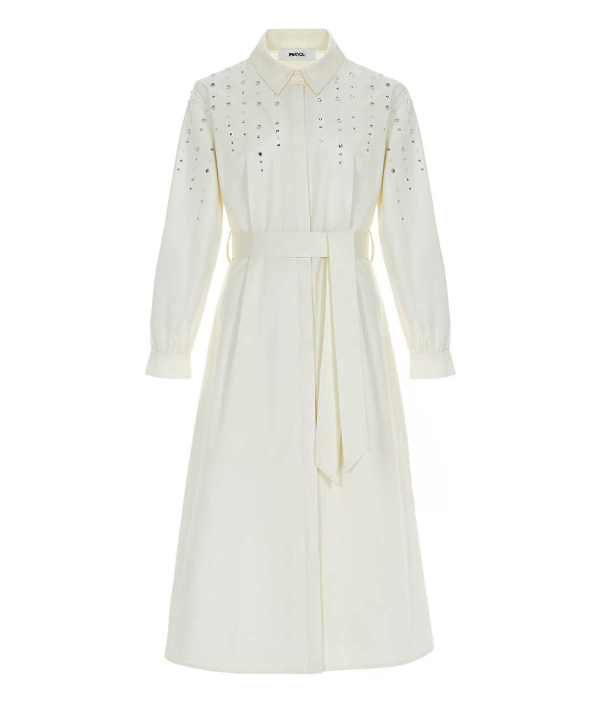 Embellished Poplin Dress