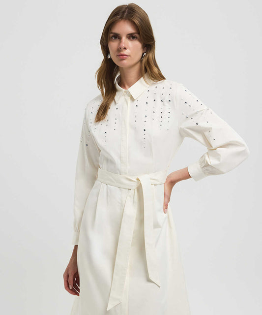 Embellished Poplin Dress