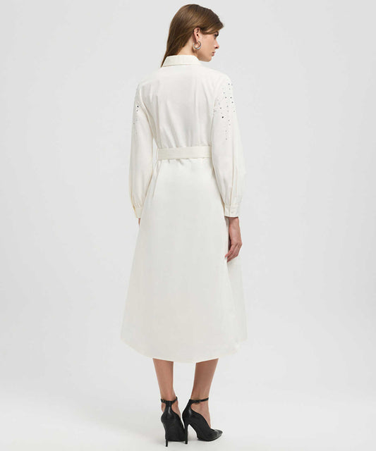 Embellished Poplin Dress