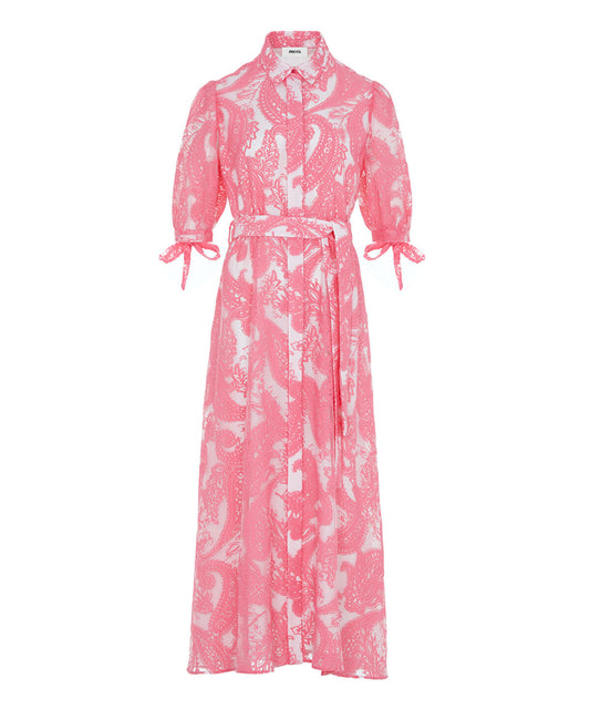 Jacquard Balloon-Sleeve Dress