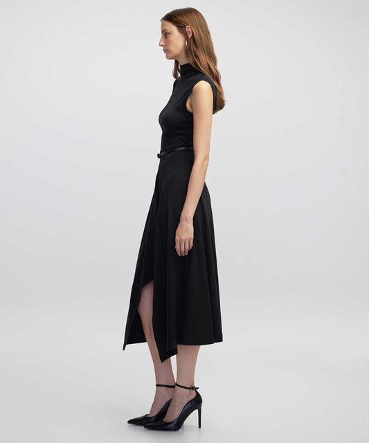 Belted Asymmetric Dress
