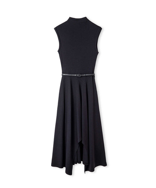 Belted Asymmetric Dress