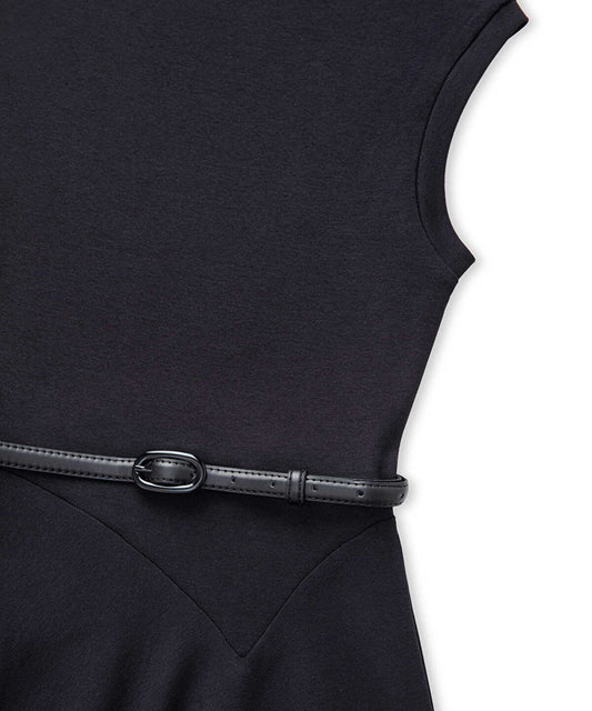 Belted Asymmetric Dress