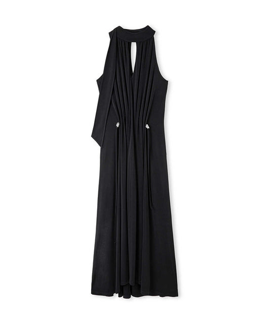 Scarf-Effect Dress with Adjustable Waist 