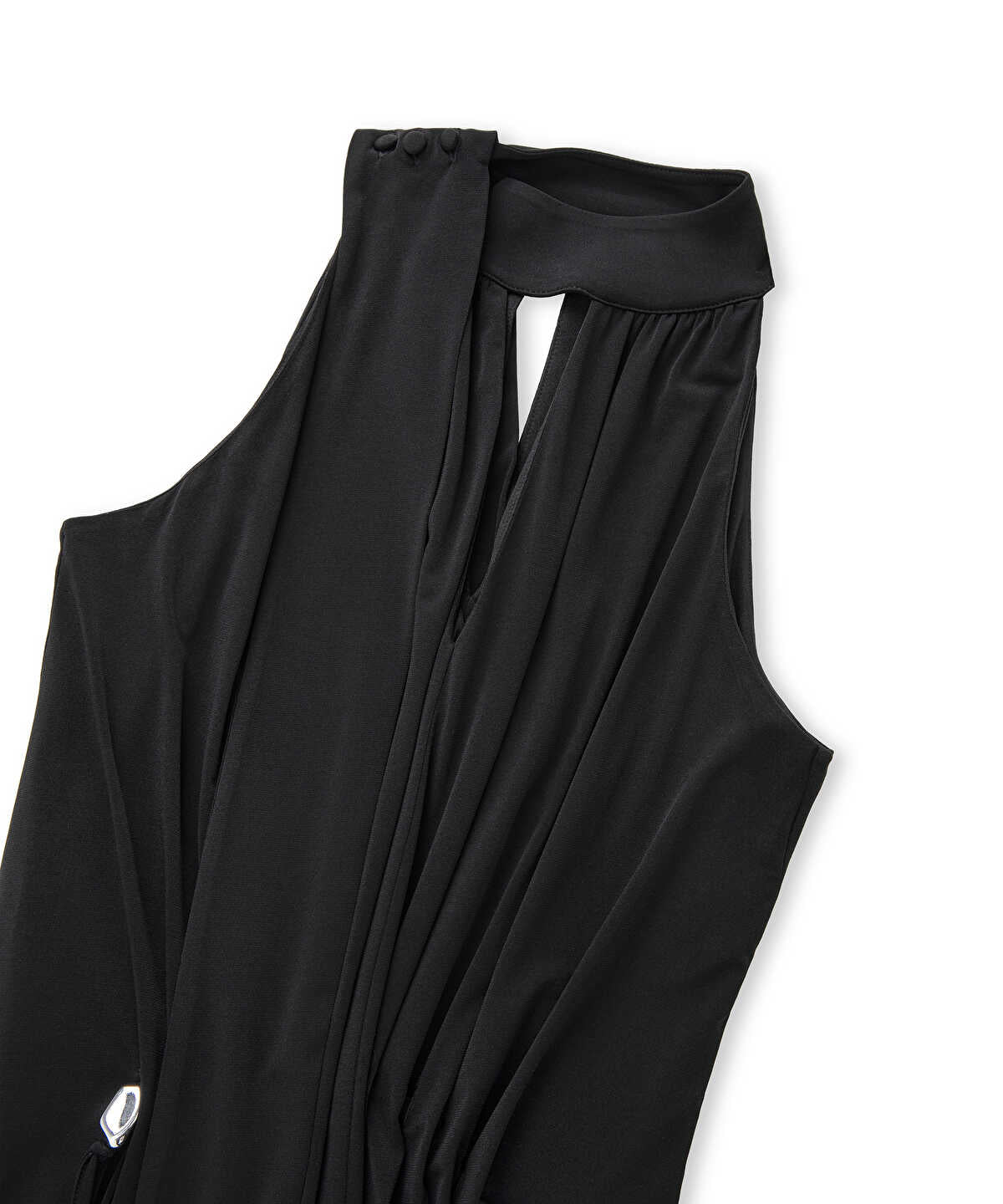 Scarf-Effect Dress with Adjustable Waist 