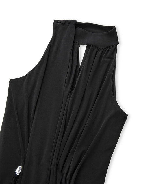 Scarf-Effect Dress with Adjustable Waist 