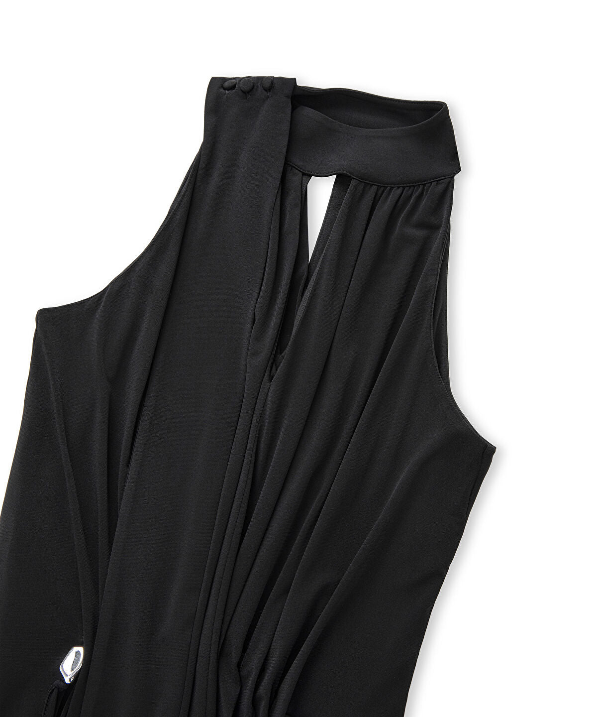 Scarf-Effect Dress with Adjustable Waist 