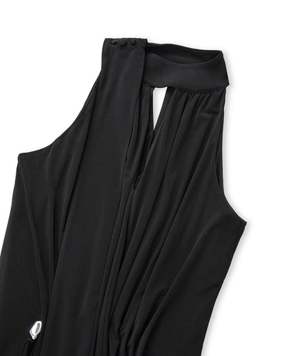 Scarf-Effect Dress with Adjustable Waist 