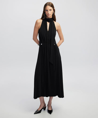 Scarf-Effect Dress with Adjustable Waist 