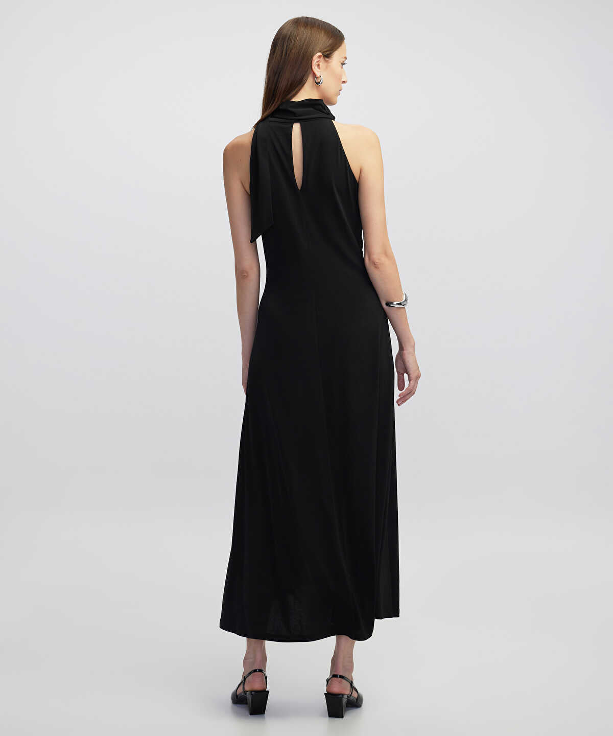 Scarf-Effect Dress with Adjustable Waist 