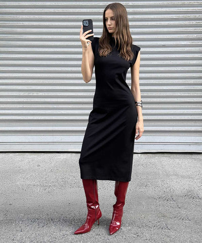 Dress with Shoulder Pads