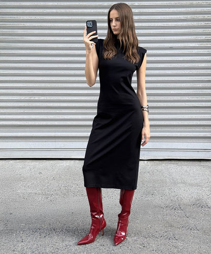 Dress with Shoulder Pads