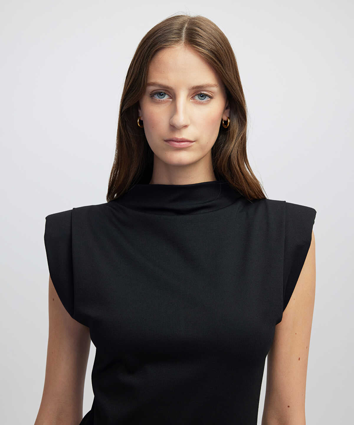 Dress with Shoulder Pads