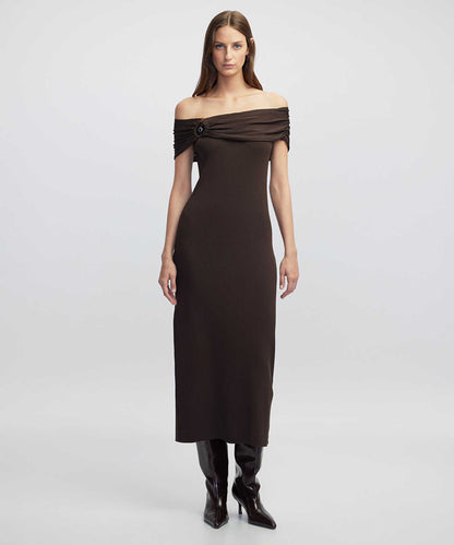 Off-the-Shoulder Knit Dress