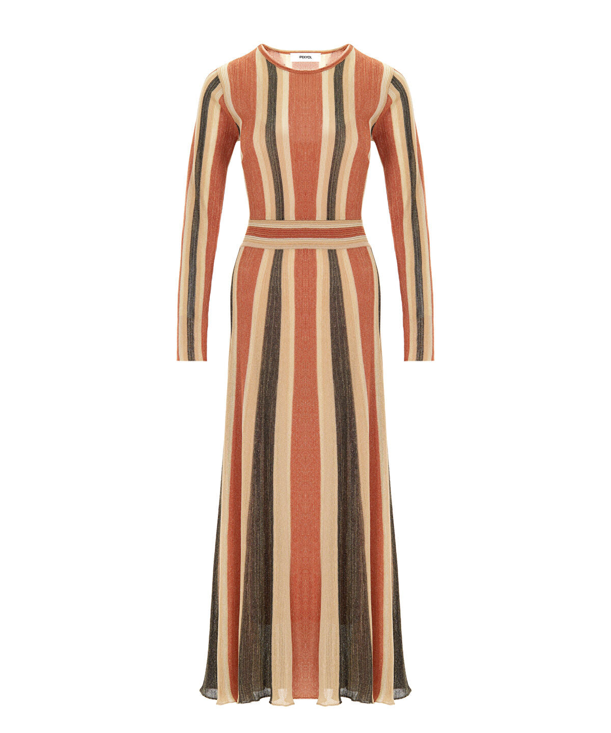 Zoomed Color-Block Lurex Knit Maxi Dress