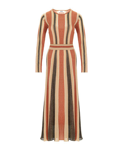 Color-Block Lurex Knit Maxi Dress