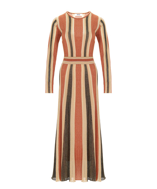 Color-Block Lurex Knit Maxi Dress