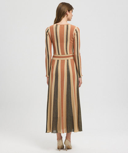 Color-Block Lurex Knit Maxi Dress
