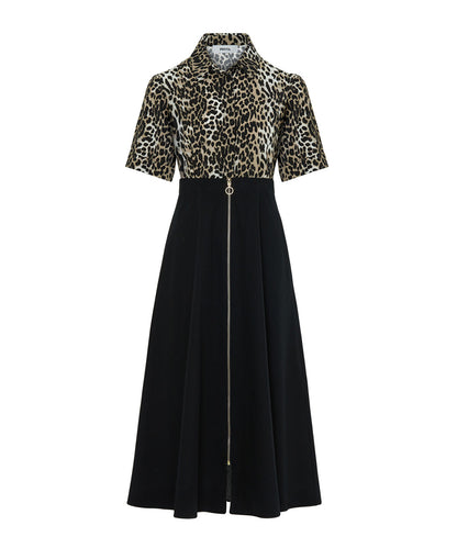 Animal Print Color-Block Dress
