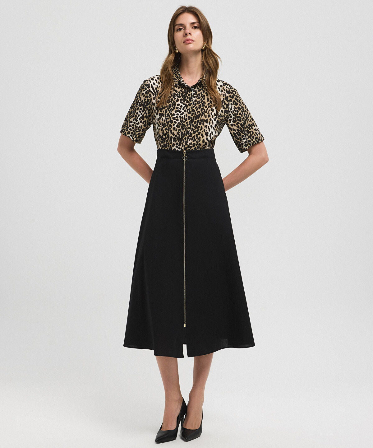 Animal Print Color-Block Dress