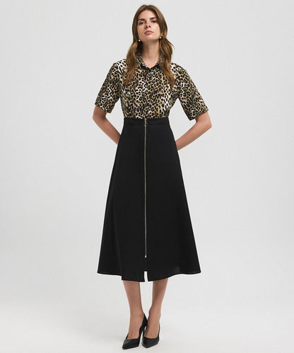 Animal Print Color-Block Dress