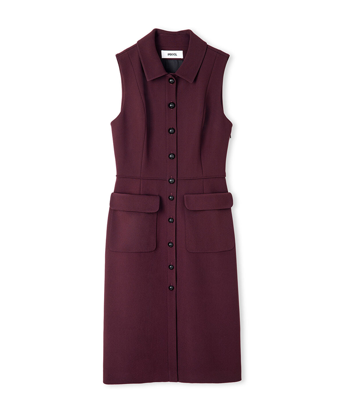 Contrast Button Midi Dress