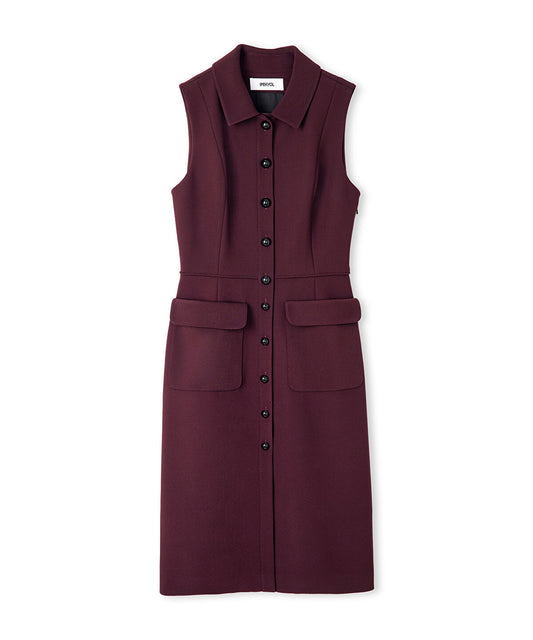 Contrast Button Midi Dress