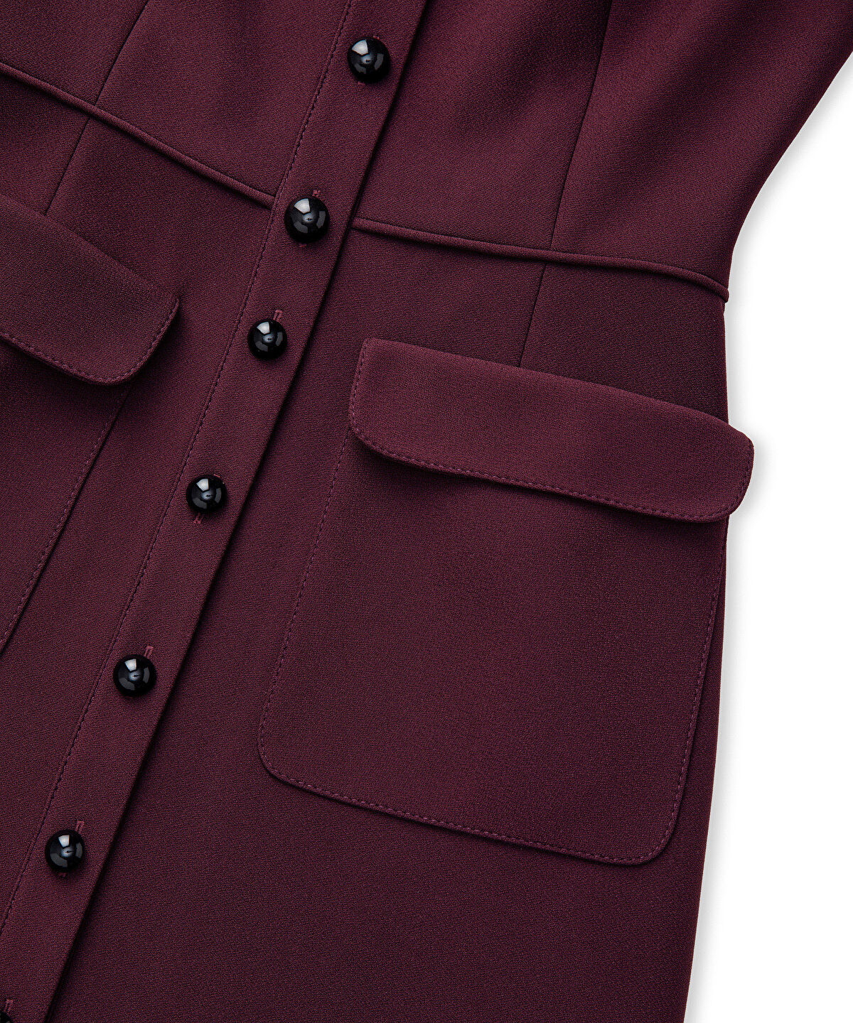 Zoomed Contrast Button Midi Dress