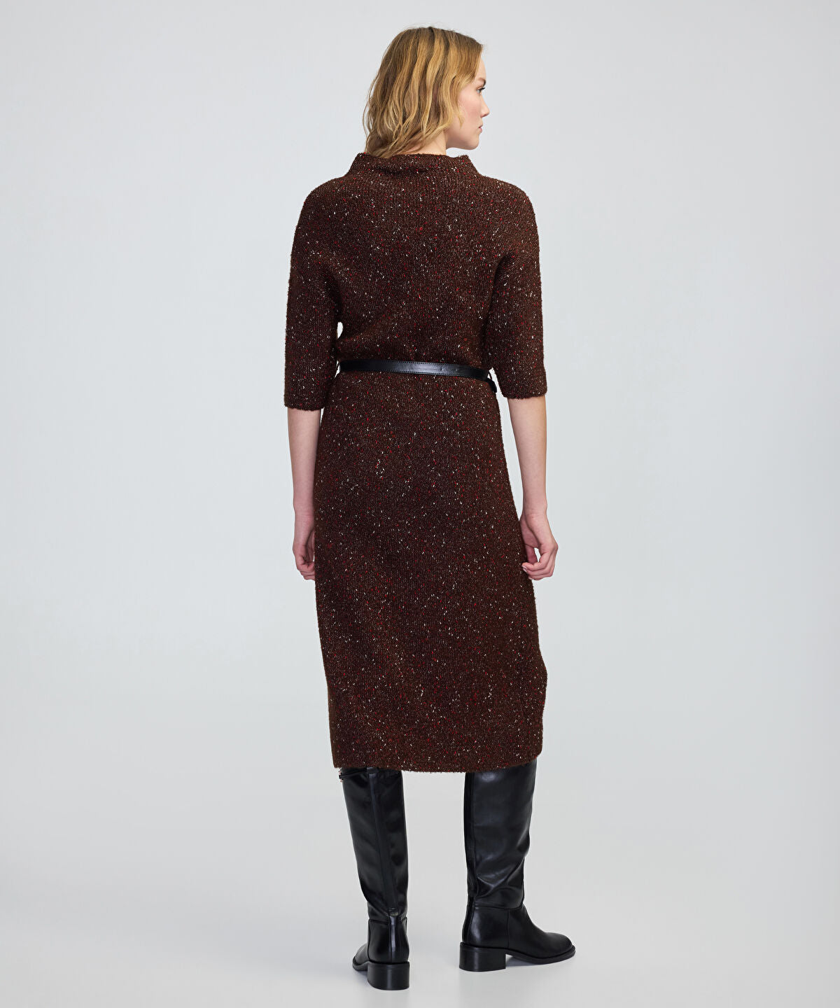 Zoomed Belted Knit Dress